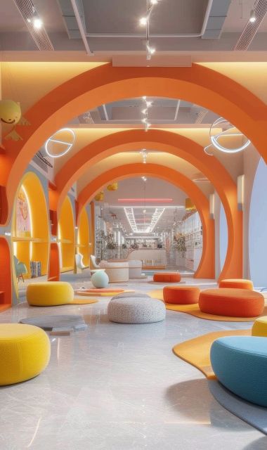 Großer, gemütlicher Spielbereich mit vielen Sitzgelegenheiten.